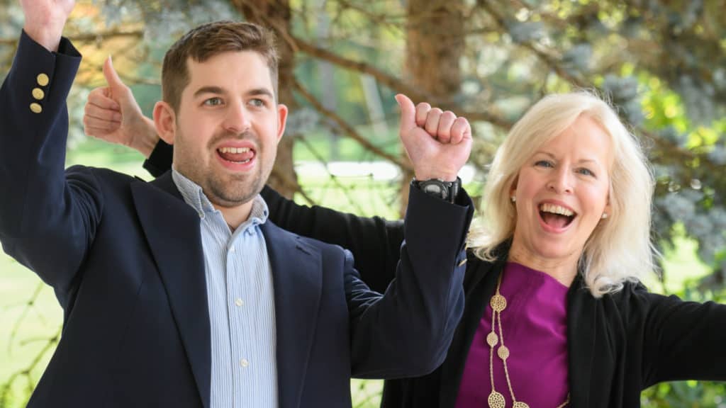 A photo of Emily Coleson and her son who has autism